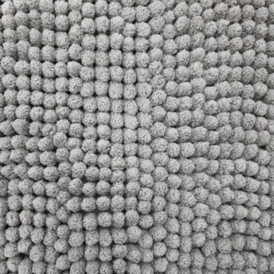 Supersoft Chenille Bobble Two Piece Bath & Pedestal Mat Set - Dove Grey - 3