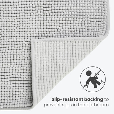 Supersoft Chenille Bobble Two Piece Bath & Pedestal Mat Set - Dove Grey - 5