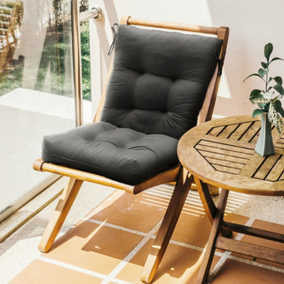 Supportive Breathable Dark Grey Garden Bench Seat Pad Cushion