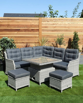 Supremo Lazia Mini Modular Rattan Garden Furniture Set with Adjustable Table