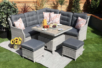 Supremo Lazia Mini Modular Rattan Garden Furniture Set with Adjustable Table