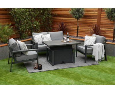 Supremo Melbury Aluminium 4 Seat Lounge Set with Height Adjustable