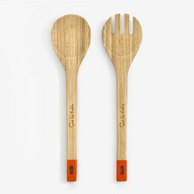 Sur La Table Colour Me Happy Bamboo Hand-Shaped Salad Servers