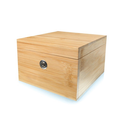 surebox Small Lock Box - Bamboo - Lock & Key - Secure Home Storage