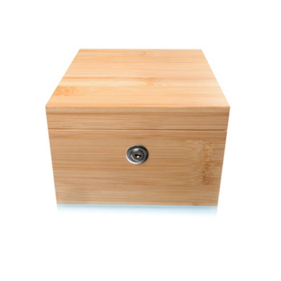 surebox Small Lock Box - Bamboo - Lock & Key - Secure Home Storage