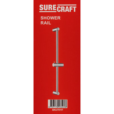 Surecraft Chrome Sliding Shower Rail Kit, Height-Adjustable Bar with ...