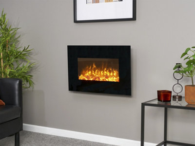 Sureflame WM-9334 Electric Wall Mounted Fire with Remote in Black