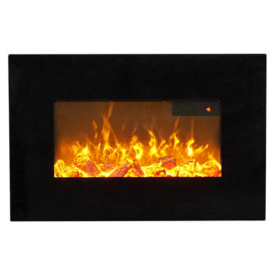 Sureflame WM-9334 Electric Wall Mounted Fire with Remote in Black, 26 Inch