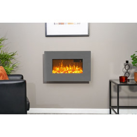 Sureflame WM-9541 Electric Wall Mounted Fire with Remote in Grey, 26 Inch