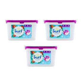 Surf 3-in-1 Coconut Bliss with Long-Lasting Fragrance Washing Capsules for Brilliantly Clean Laundry 18 Washes - Pack of 3