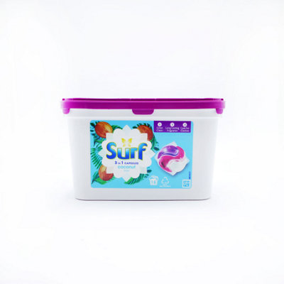 Surf 3-in-1 Coconut Bliss with Long-Lasting Fragrance Washing Capsules for Brilliantly Clean Laundry 18 Washes - Pack of 6