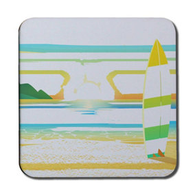 Surf Board On Beach (Coaster) / Default Title