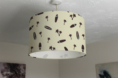 Surf Board & Palm Silhouettes (Ceiling & Lamp Shade) / 25cm x 22cm / Ceiling Shade