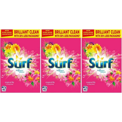 Surf Laundry Powder Tropical Lilly & Ylang-Ylang 45 Washes 2.25KG x 3