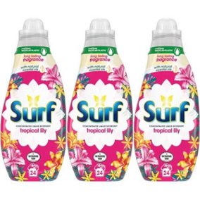 Surf Tropical Lily Laundry Liquid 24 Washes 648ml - Pack of 3