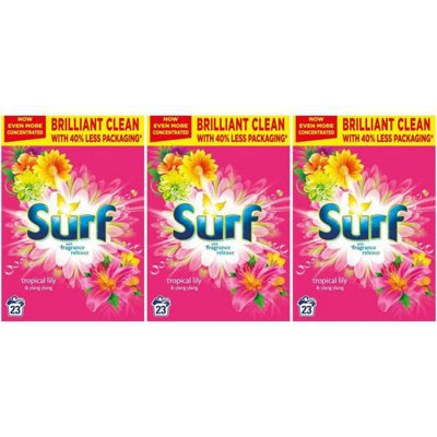 Surf Washing Powder Tropical Lily & Ylang-Ylang 23 Washes - Pack of 3