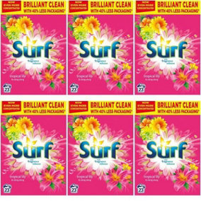 Surf Washing Powder Tropical Lily & Ylang-Ylang 23 Washes - Pack of 6