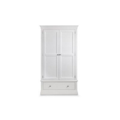Surf White Classical Pine 2 Door 1 Drawer Wardrobe