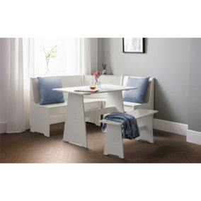 Surf White Corner Dining Set (Table + Bench + Corner Bench)