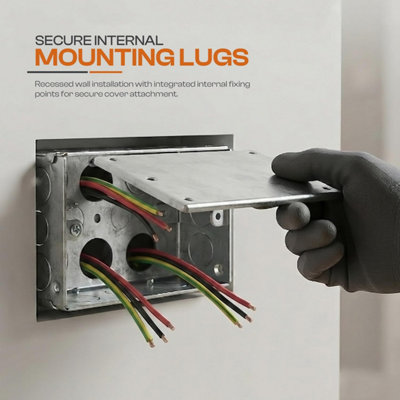 Surface Mount Back Box 35mm, Metal Flush Mount Double Junction Box Wall ...