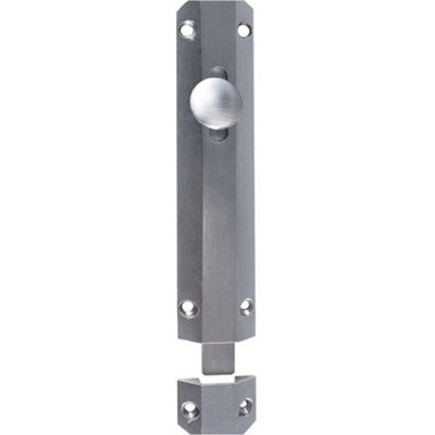 Surface Mounted Flat Sliding Door Bolt Lock 102mm x 36mm Satin Chrome