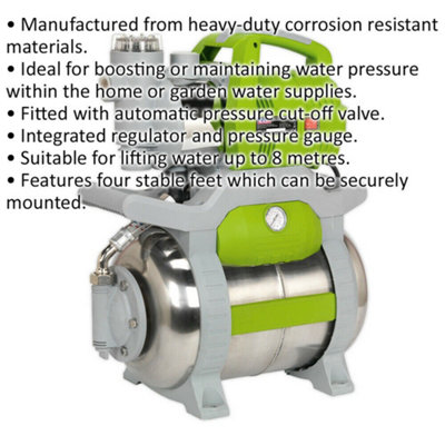 Surface Mounting Booster Pump - 50L/Min - Automatic Cut Out - 800W Motor - 230V