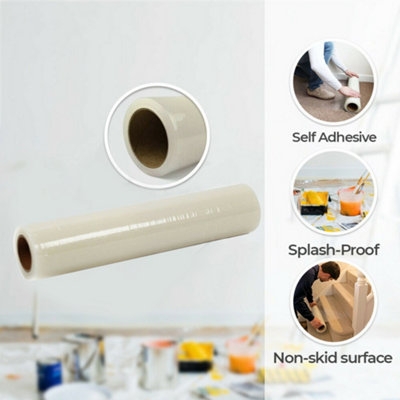 Surface Protection Film Self Adhesive Puncture Resistant Dust Proofing Transparent Carpet Protection Film Roll 60cm x 50m - 3