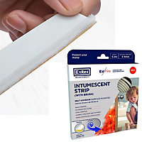 Surface Self Adhesive Intumescent Seal Strip Fire Smoke Draft and Insect Protection - 5.2m - White