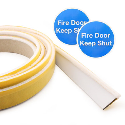 Surface Self Adhesive Intumescent Seal Strip Fire Smoke Draft and Insect Protection - 5.2m - White