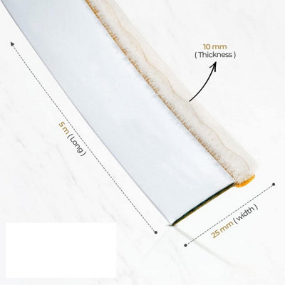 Surface Self Adhesive Intumescent Seal Strip Fire Smoke Draft and Insect Protection - 5.2m - White