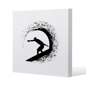 Surfer Silhouette (Canvas Print) / 77 x 77 x 4cm