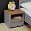 Surfinio Grey 1 Drawer 1 Open Shelf Bedside Cabinet