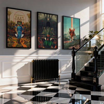Surreal Retro Collage Wall Art Set of 3 Framed Prints, Vintage ...