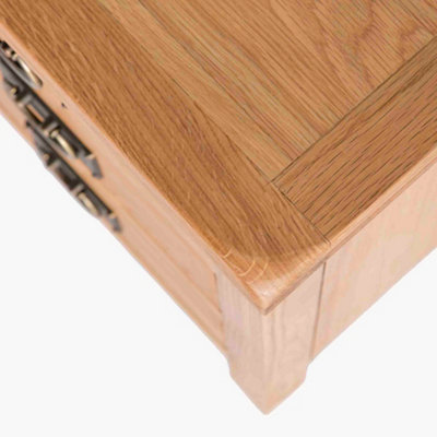Surrey Oak Bedside Table - Fully Assembled 3 Drawer Cabinet - By Roseland Furniture