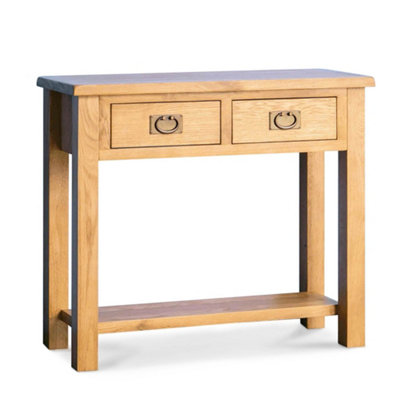 Surrey Oak Hall Console Table with Drawers - By Roseland Furniture