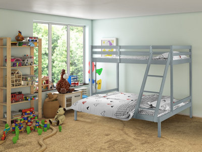 Surrey Triple Sleeper Bunk Bed for Adults or Kids- Grey