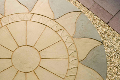 Surya Circle Patio Paving Kit Plus Squaring Off Kit Antique Grey & Barley - 4