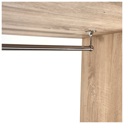Suspended Round Wardrobe Rail Hanging Tube Pipe 1600mm Brushed Chrome Set with End Brackets