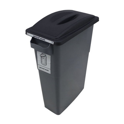 Sustainabin Indoor Recycling Bin-Black - Grab Lid - General Waste-70 Litres