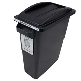 SustainaBin Indoor Recycling Bin - Black - Swing - 60 Litre