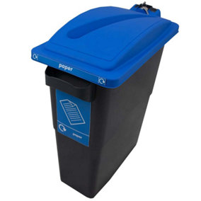 SustainaBin Indoor Recycling Bin - Blue - Lock Slot Top - 60 Litres