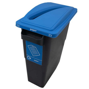 SustainaBin Indoor Recycling Bin - Blue - Paper Slot - 60 Litres