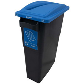 SustainaBin Indoor Recycling Bin - Blue - Paper Slot - 70 Litres