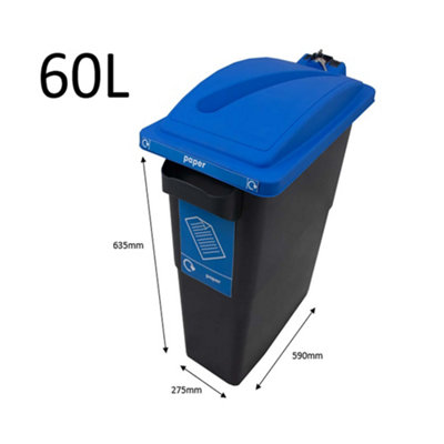 SustainaBin Indoor Recycling Bin - Lime Green - Frame Top - Mixed Recycling - 70 Litres
