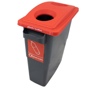 SustainaBin Indoor Recycling Bin - Red - Twin Hole Top - 60 Litres
