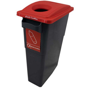 SustainaBin Indoor Recycling Bin - Red - Twin Hole Top - 70 Litres