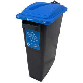 SustainaBin Recycling Bin - Blue - Lock Slot Top - 70 Litres