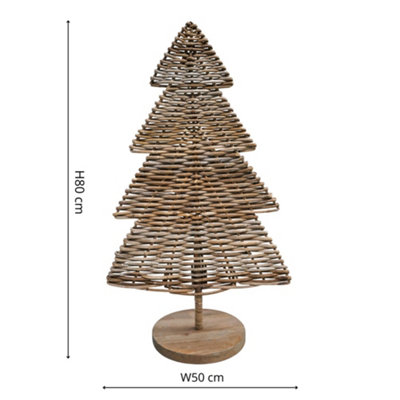 Sustainable Rattan Christmas Tree H80Cm