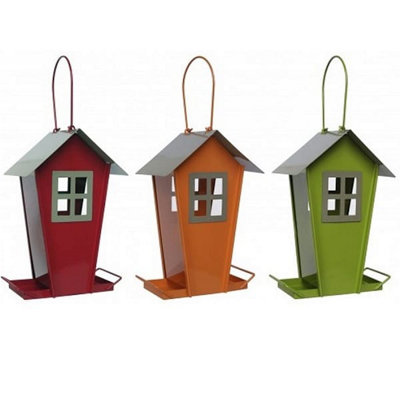 Sutherland Bird House Metal Seed Feeder