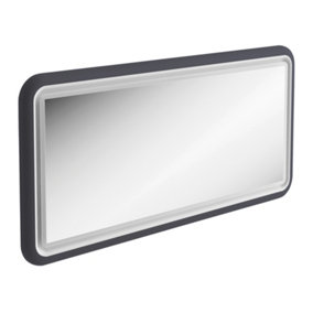 Sutton Blue Grey Border LED Illuminated Bathroom Mirror (W)1180mm (H)650mm